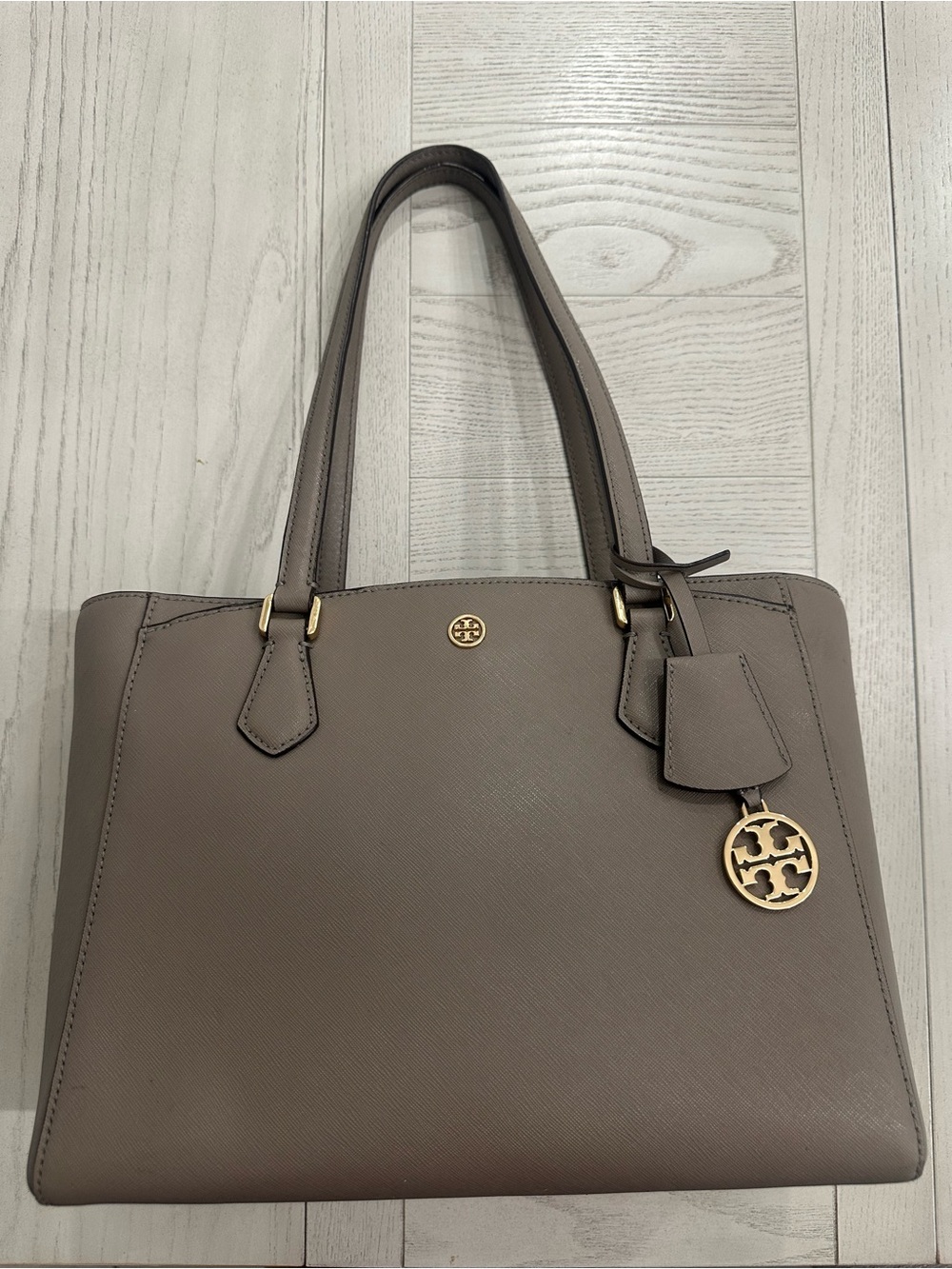 Tory Burch Olive Green Leather Tote - Picture 4 of 6
